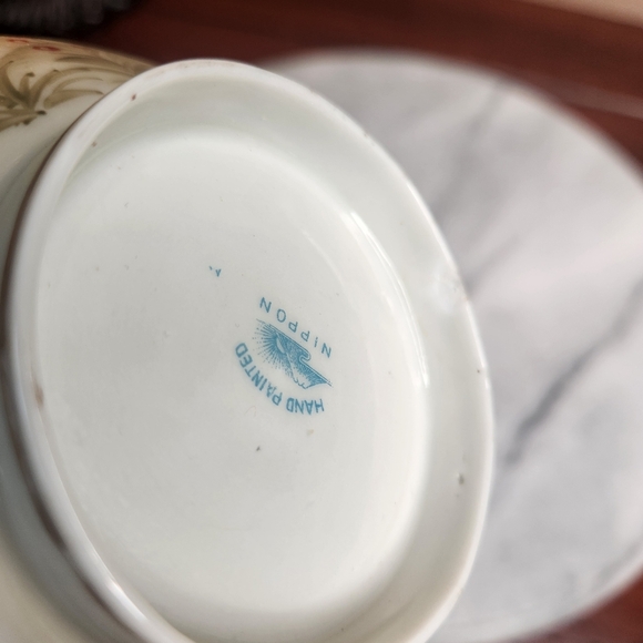 Vintage Nippon Hand Painted Palm Tree Tea Set Porcelain Good Condition - Picture 15 of 15